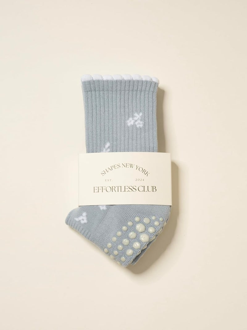 Shapes Studio Crew Half Calf Grip Socks, Cutest Fruits Pilates Socks, Ruffle socks, Non-Slip, Barre Yoga Fitness - Image 4